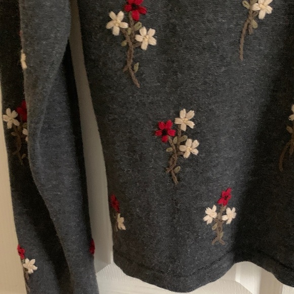 Woolrich Women's Dark Gray Cardigan with Floral Embroidery - Picture 13 of 15